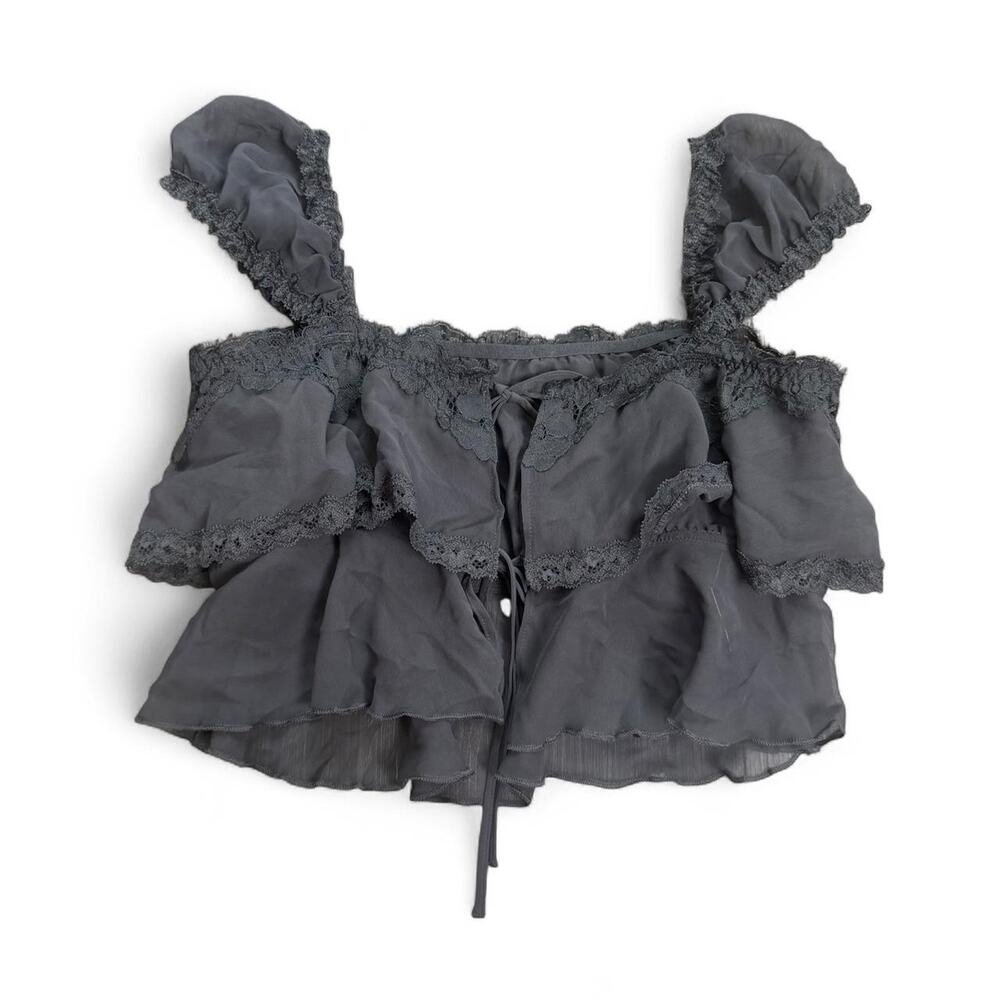Victorias secret gray lace ruffle